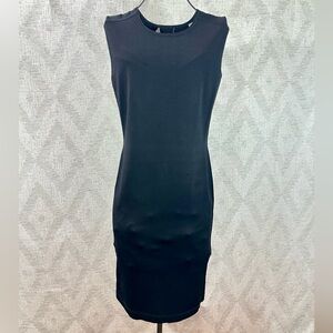 Vince black ribbed knee length bodycon dress size S